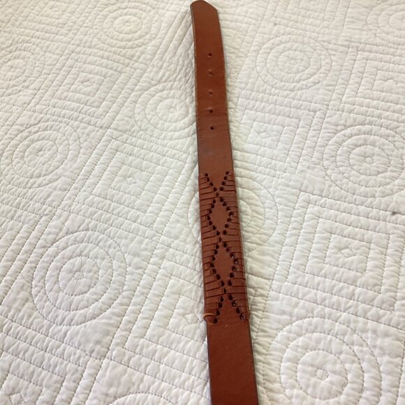 Levi’s Cowhide Leather Brown Belt Men’s Size 34 With Decorative Cutouts & Silver - Picture 13 of 16